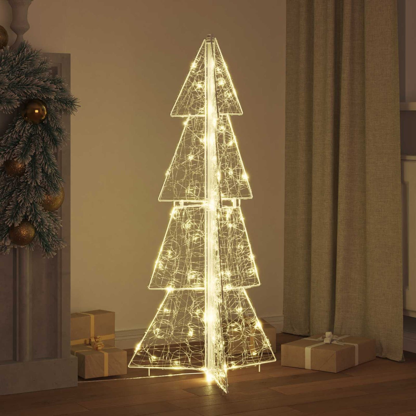 VidaXL Árbol de Navidad con 100 LED blanco cálido 120 cm acrílico