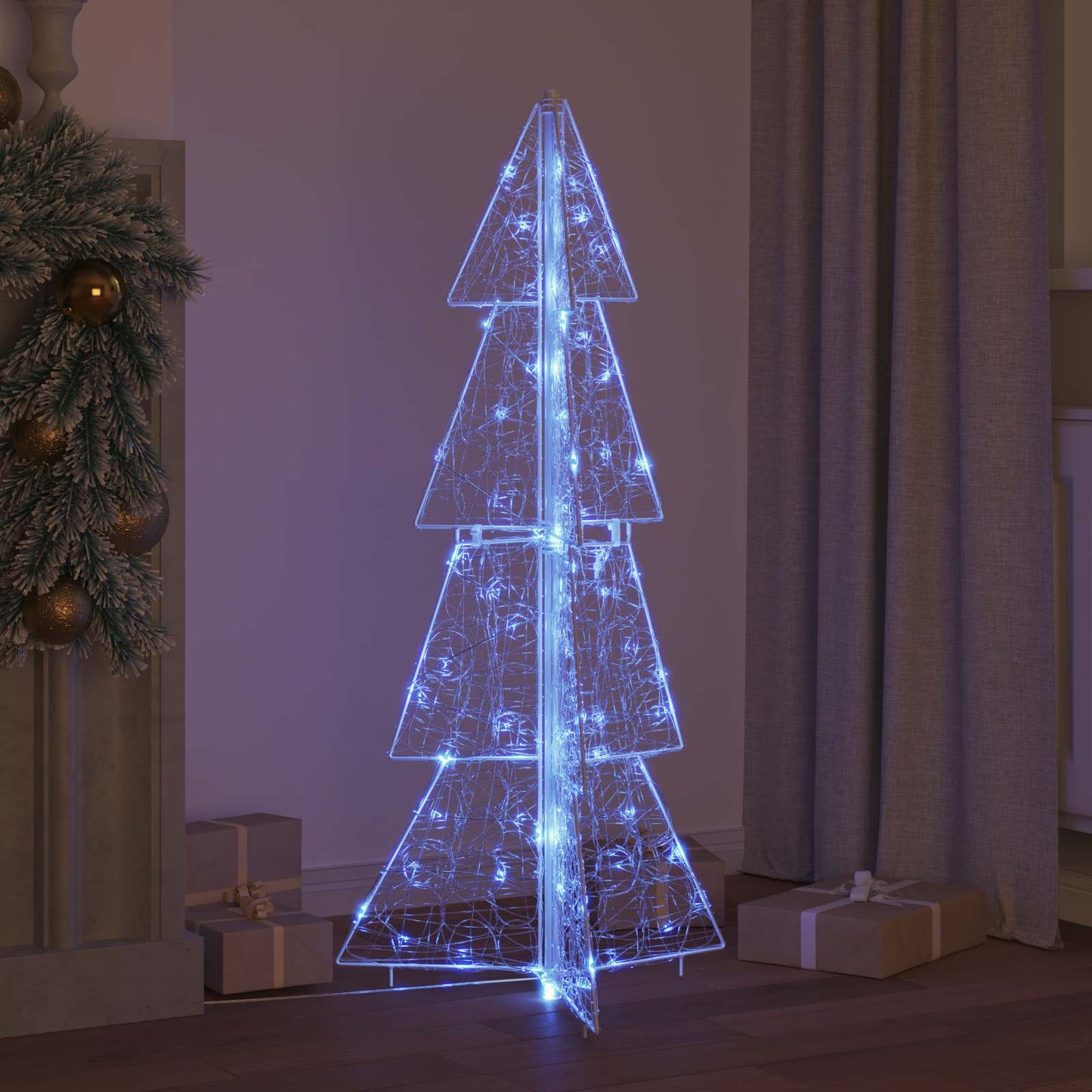 VidaXL Albero di Natale con 100 LED blu 120 cm in acrilico