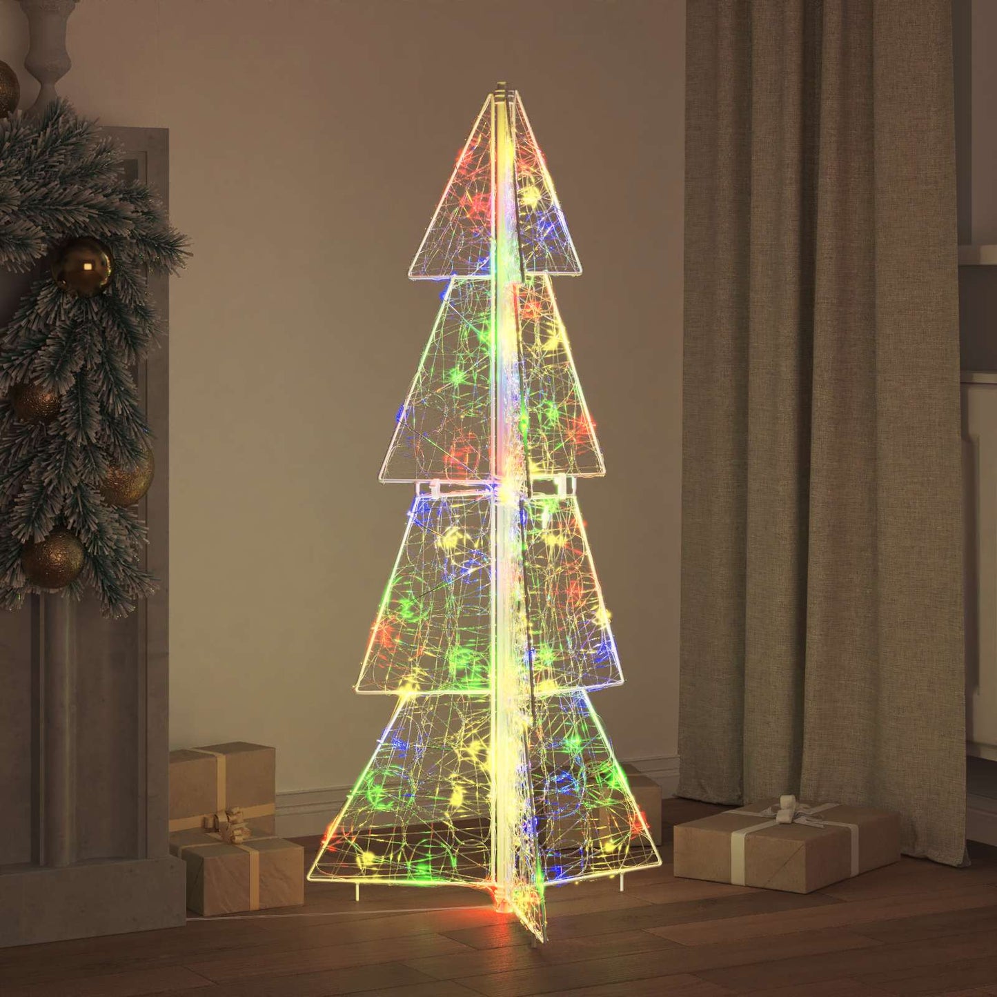 VidaXL Albero di Natale con 100 LED multicolori in acrilico da 120 cm