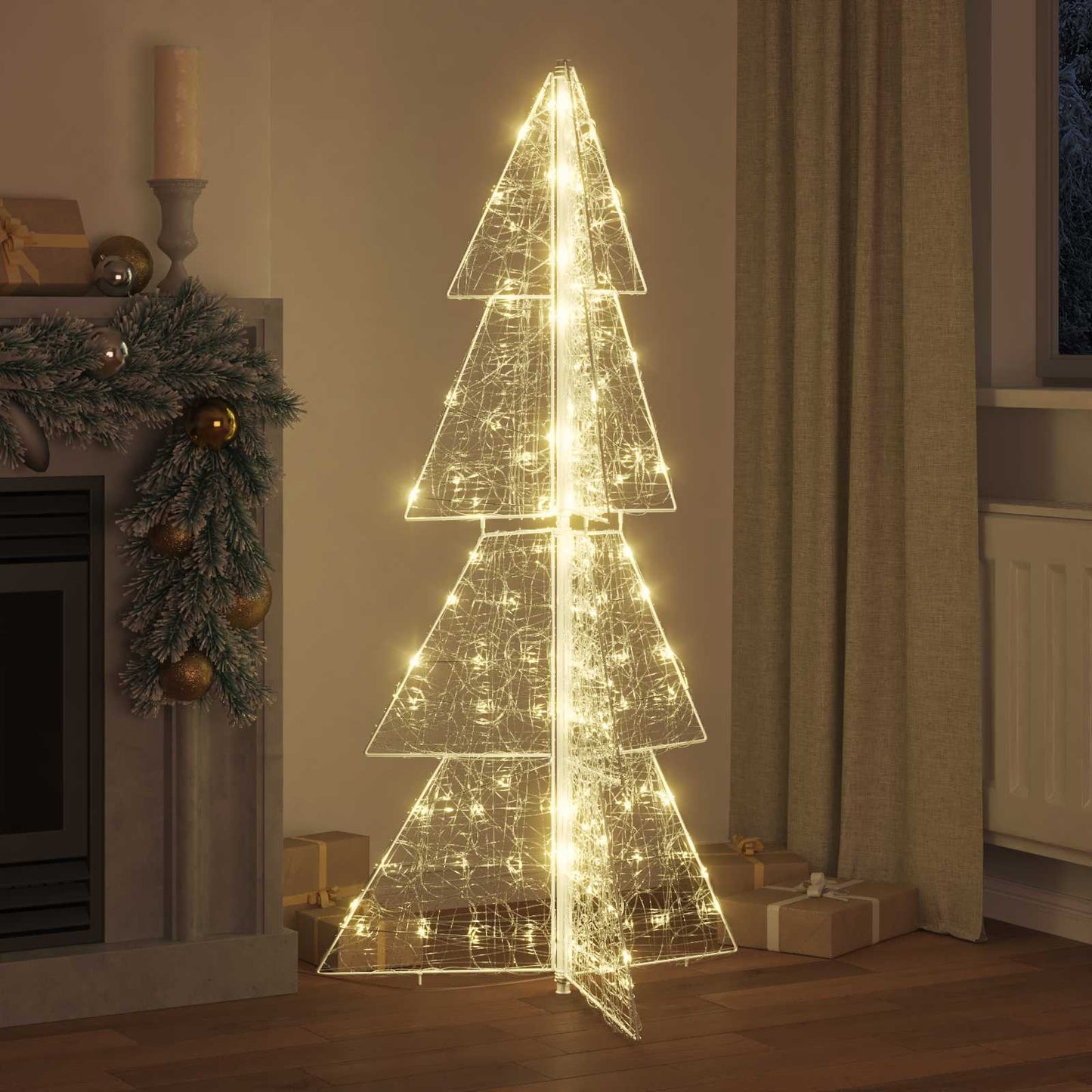 Vidaxx Árbol de Navidad con 160 LED blanco cálido 150 cm acrílico