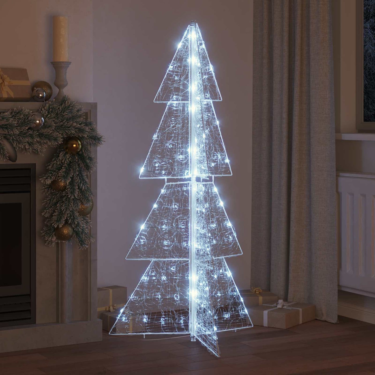VidaXL Albero di Natale con 160 LED bianco freddo da 150 cm in acrilico