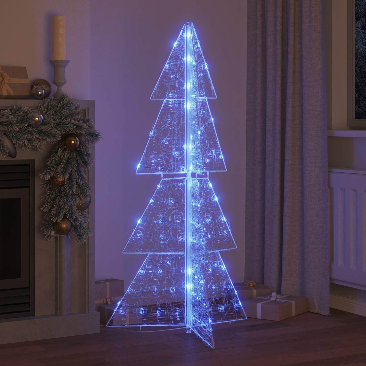 VidaXL Albero di Natale con 160 LED blu 150 cm in acrilico