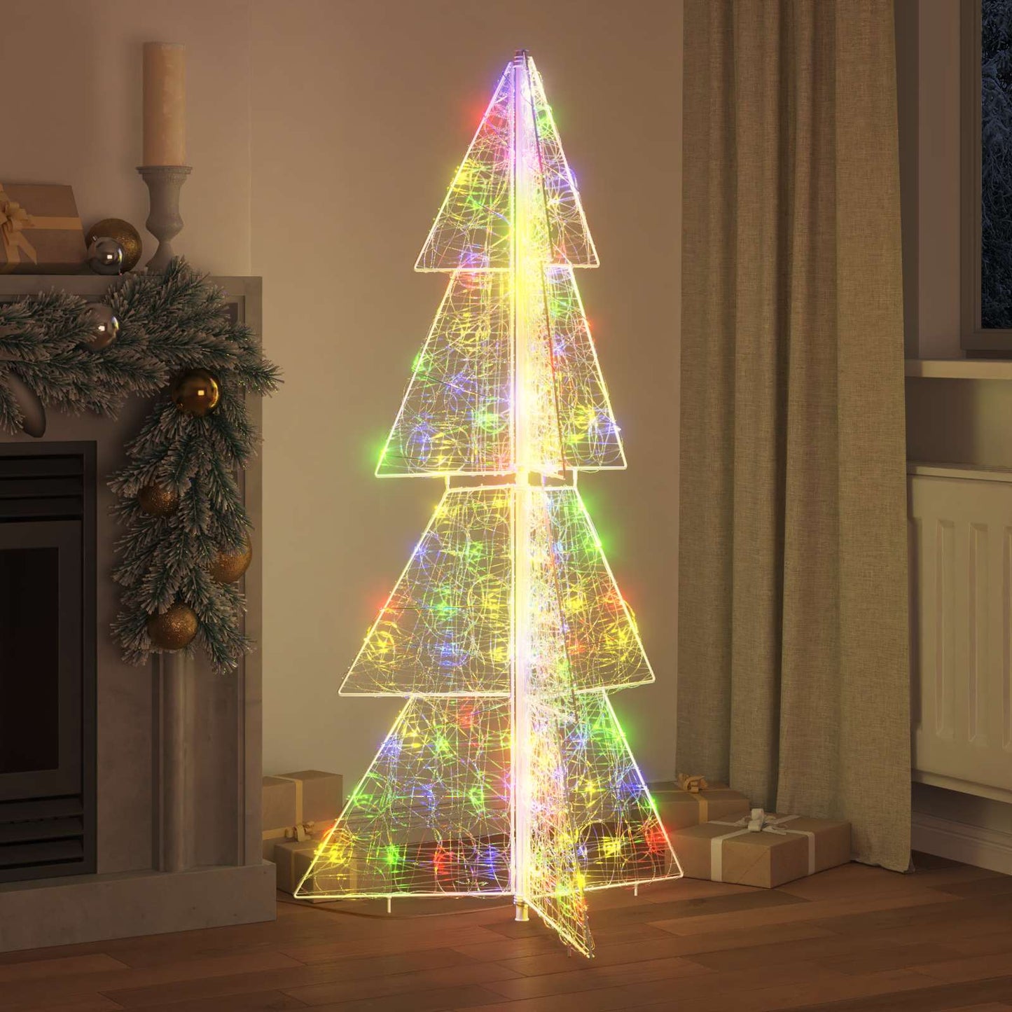 VidaXL Albero di Natale con 160 LED multicolori da 150 cm in acrilico