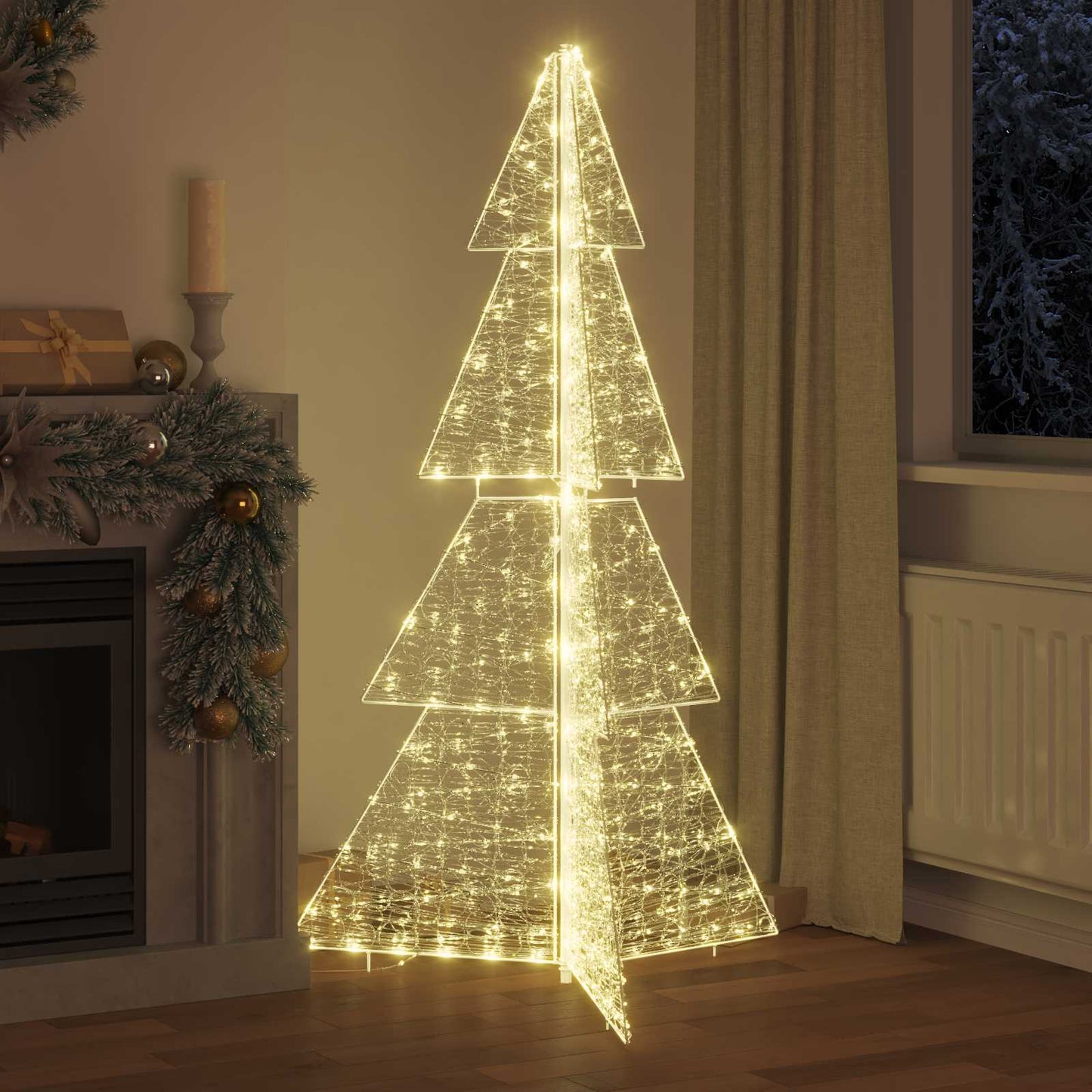 VidaXL Árbol de Navidad con 240 LED blanco cálido 180 cm acrílico