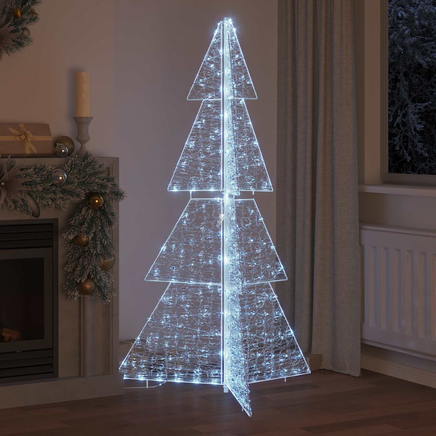 Albero di Natale VidaXL con 240 LED bianco freddo da 180 cm in acrilico