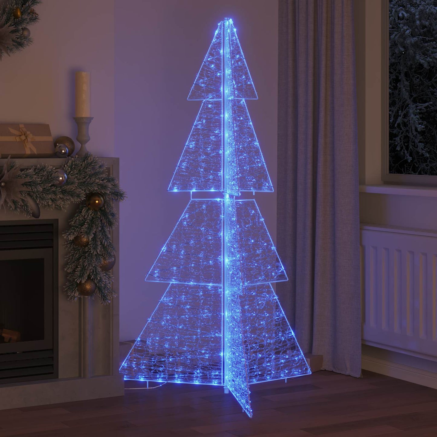 VidaXL Albero di Natale con 240 LED blu 180 cm in acrilico