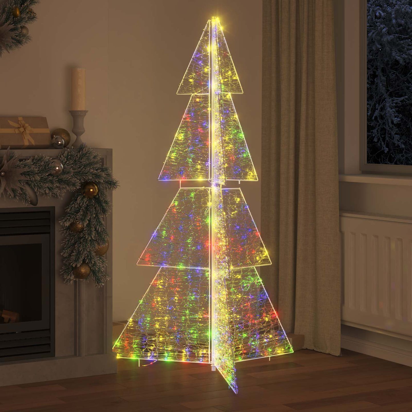 VidaXL Albero di Natale con 240 LED multicolori da 180 cm in acrilico