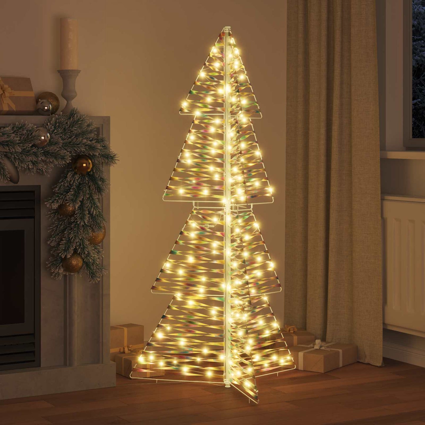 VidaXL Albero di Natale con 160 LED bianco caldo cappello da 150 cm