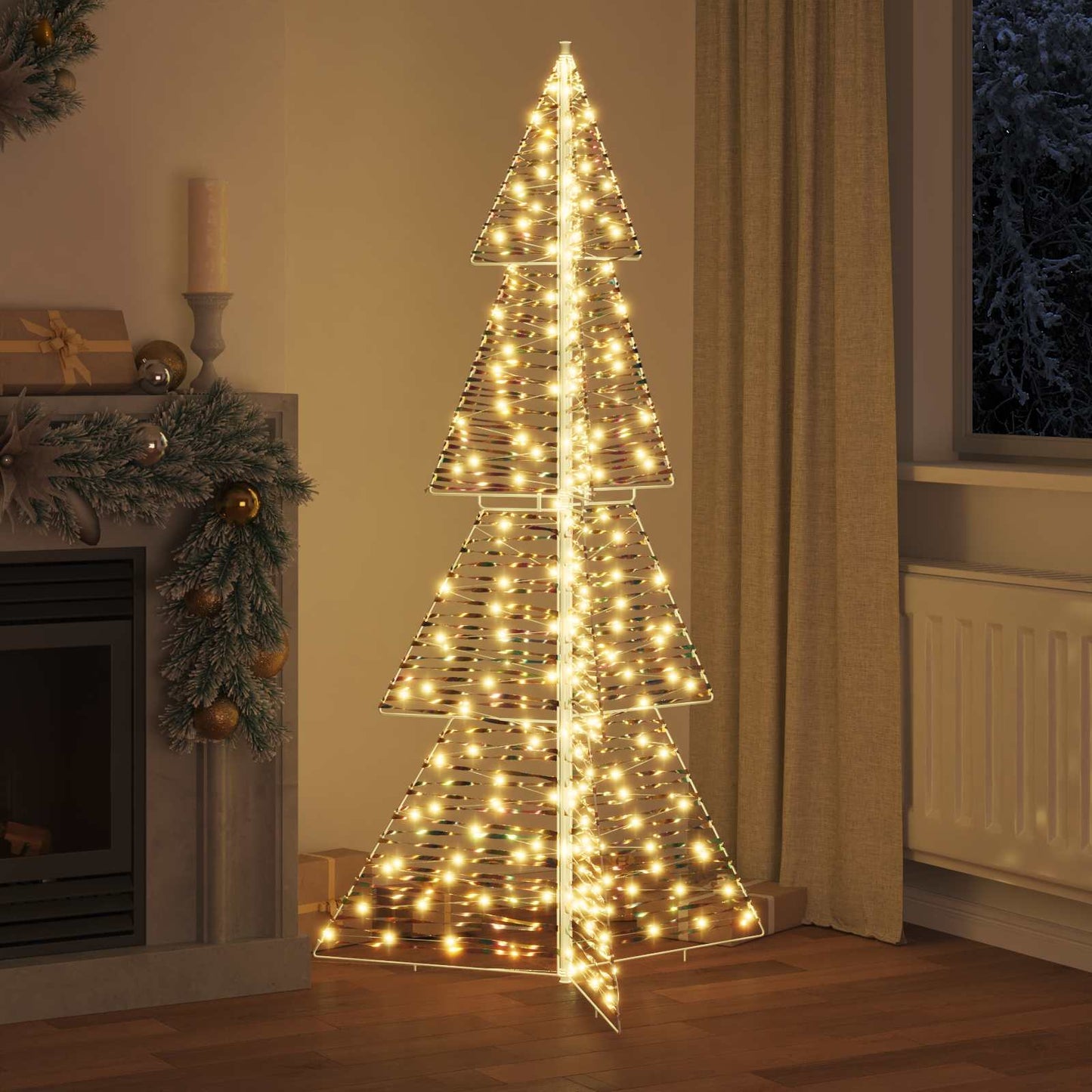 VidaXL Albero di Natale con 240 LED bianco caldo cappello da 180 cm