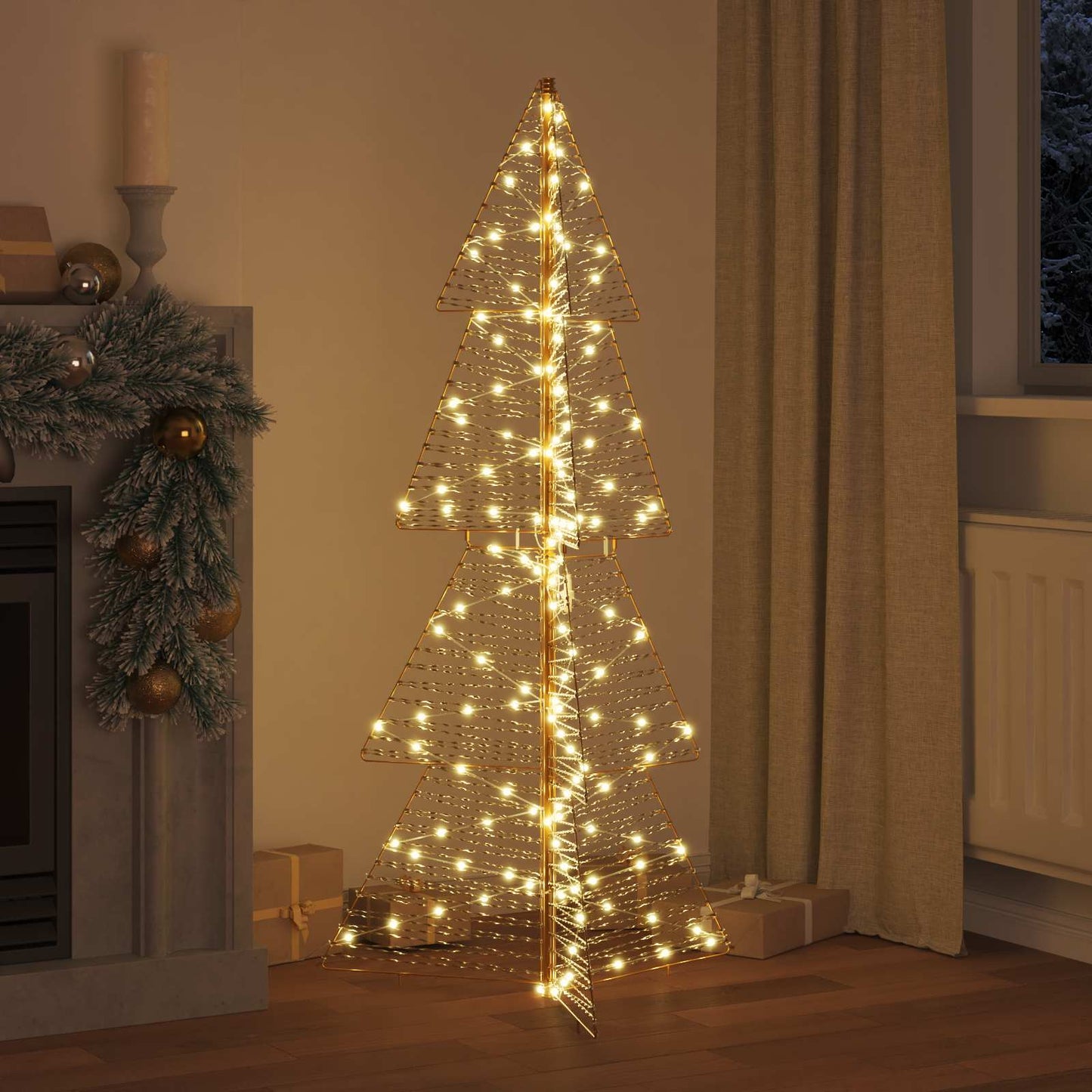 VidaXL Albero di Natale con 160 LED bianco caldo cappello da 150 cm