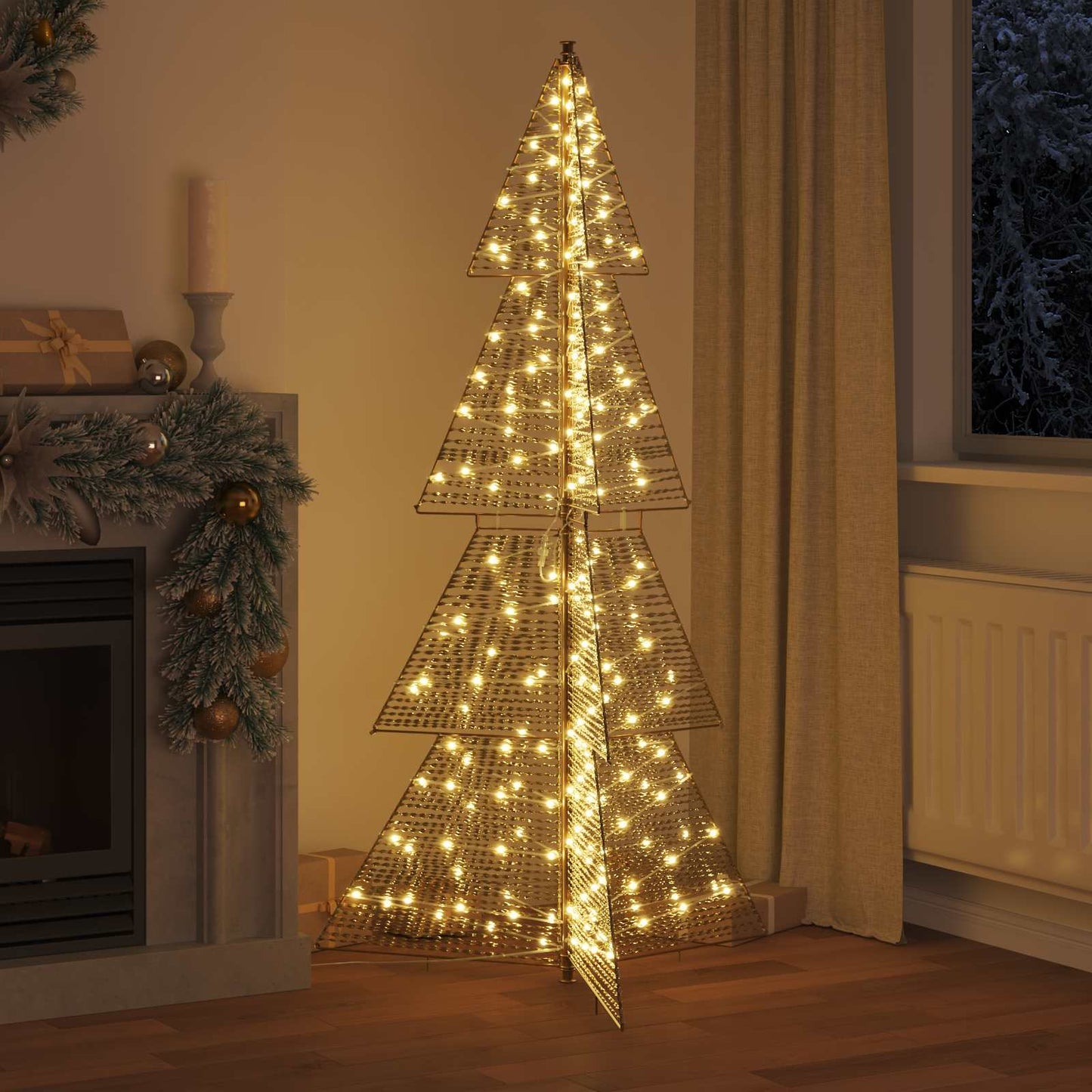 VidaXL Albero di Natale con 240 LED bianco caldo cappello da 180 cm
