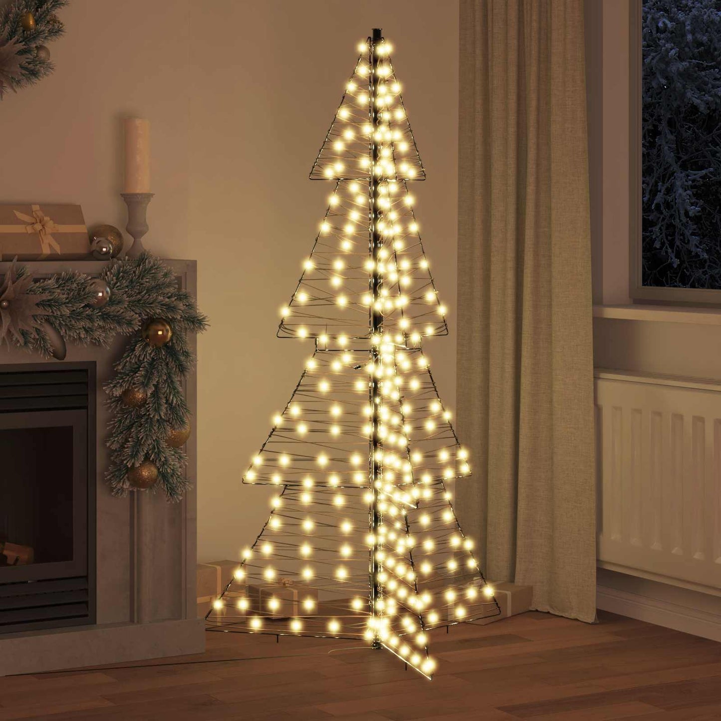 VidaXL Árbol de Navidad con 240 LED blanco cálido 180 cm ratán