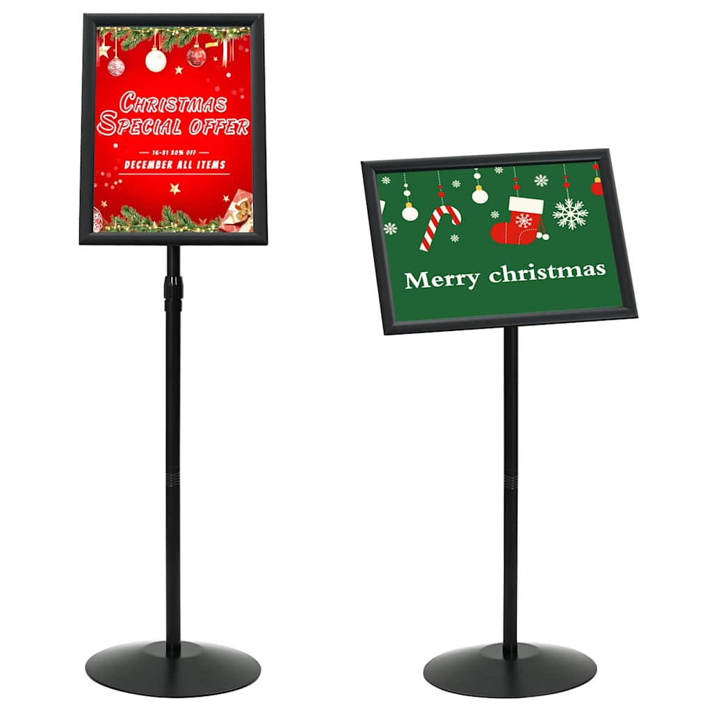 Vidaxl piedistallo porta poster argento A3 PVC e acciaio