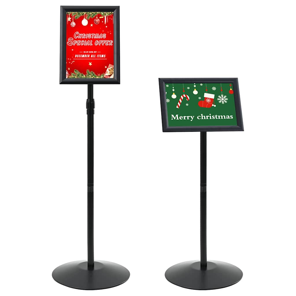 Vidaxl piedistallo porta poster argento A4 PVC e acciaio