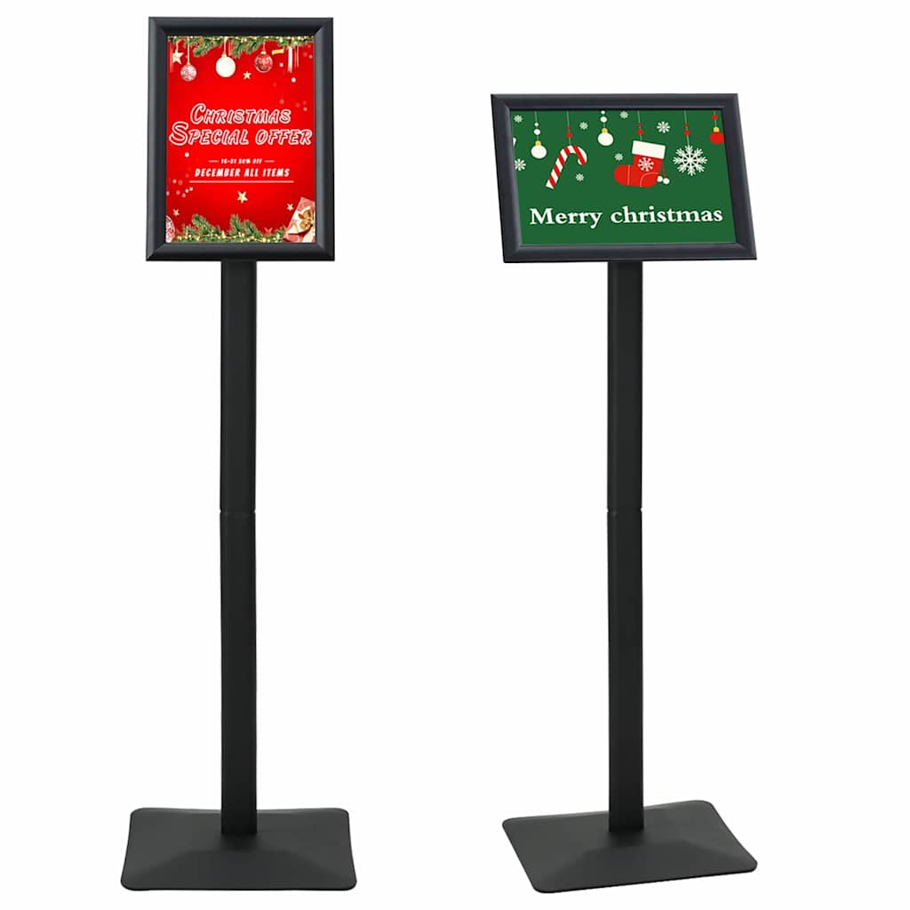 Vidaxl piedistallo porta poster argento A4 PVC e ghisa