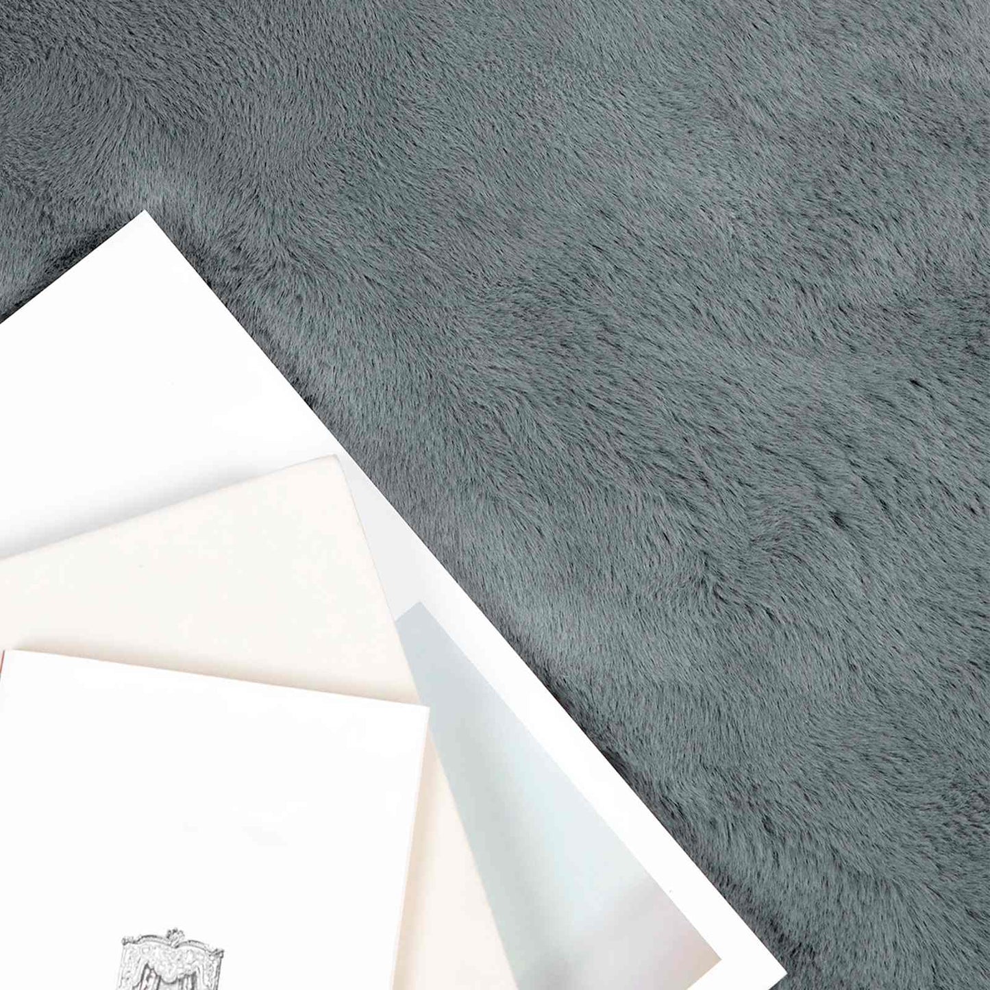 Vidaxl nep konijnenbont tapijt olite antraciet 200 x 200 cm polyester