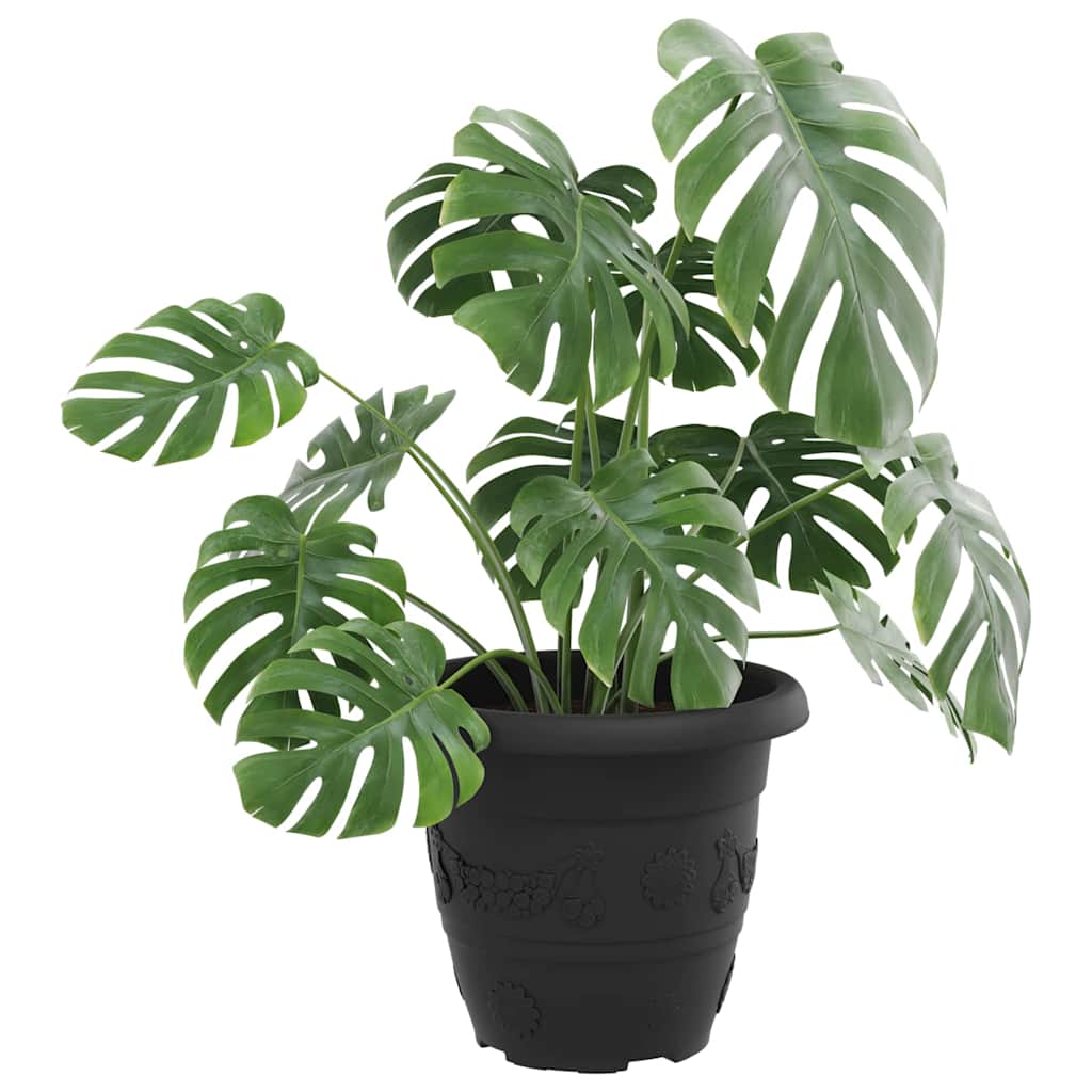 VidaXL macetero redondo 6 piezas negro ø 26 x 21,5 cm plástico