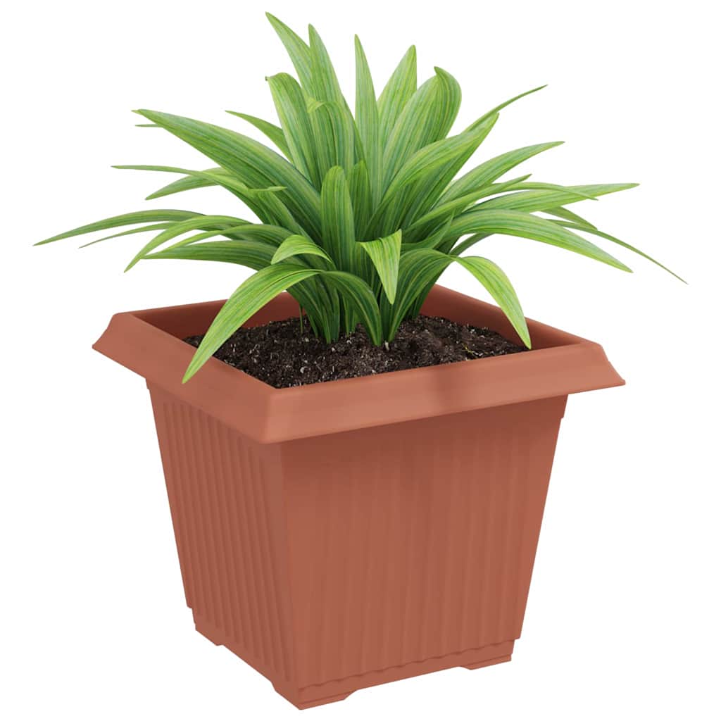 Vidaxl vierkante bloempot 6 pcs baksteenrood 20 x 20 x 16 cm kunststof