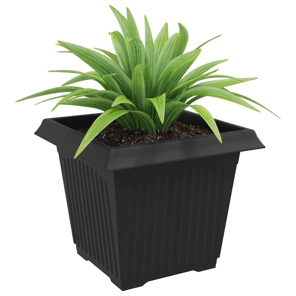 Vidaxx macetero cuadrado 24 piezas negro 28,5 x 28,5 x 22 cm plástico