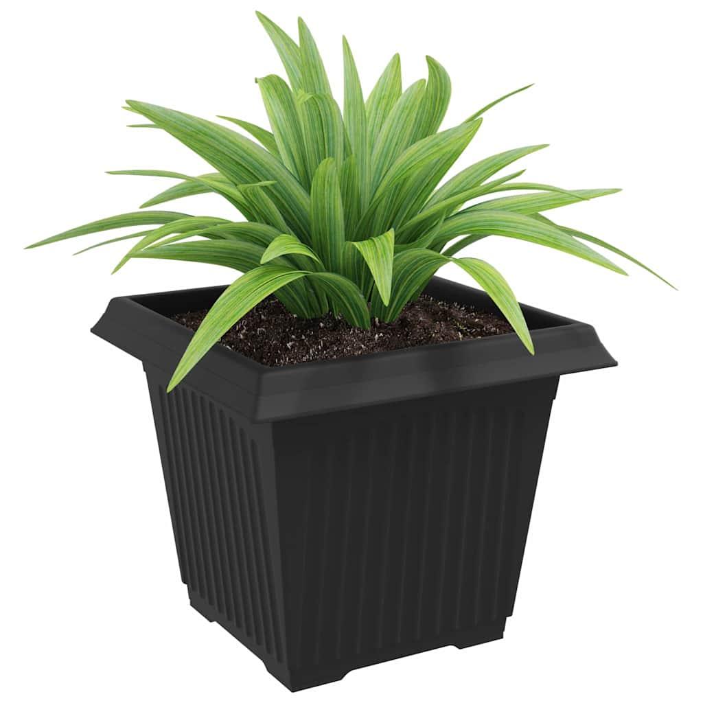 Vidaxx macetero cuadrado 24 piezas negro 33 x 33 x 26 cm plástico