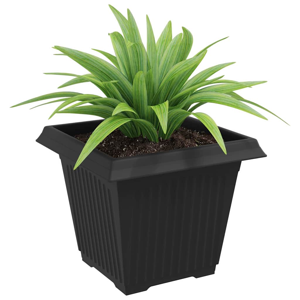 VidaXL macetero cuadrado 24 piezas negro 38 x 38 x 30 cm plástico