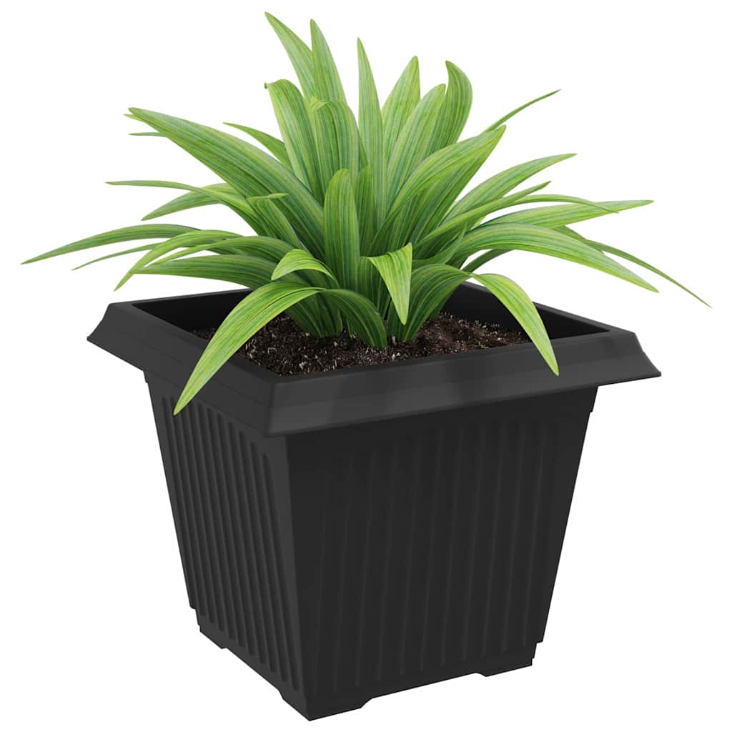 Vidaxxl macetero cuadrado 24 piezas negro 43 x 43 x 33,5 cm plástico