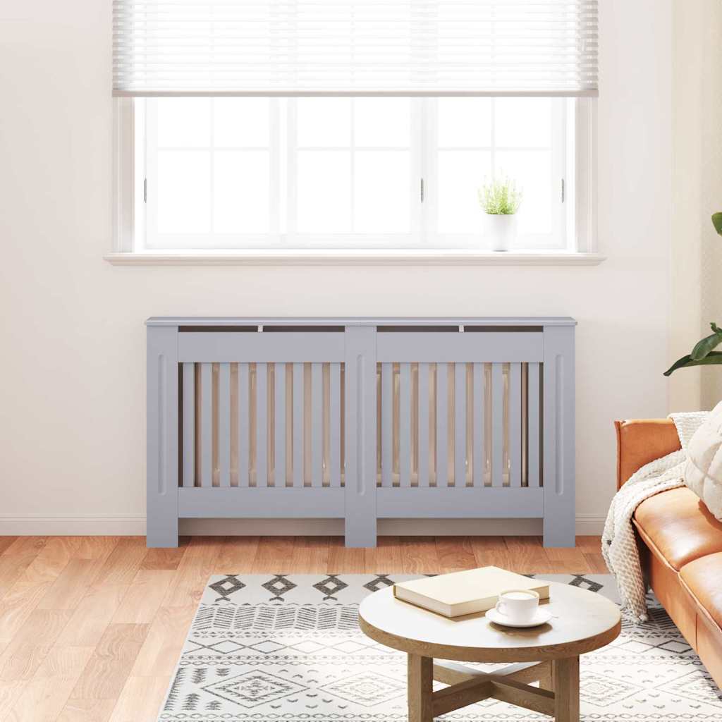 Copriradiatore Vidaxxl 2 pezzi grigio 152 x 19 x 81,5 cm in MDF