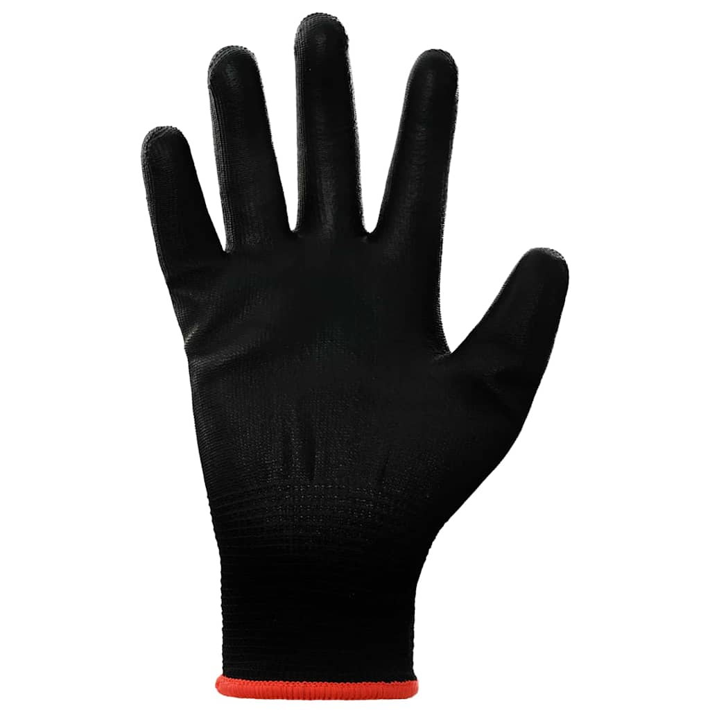 Vidaxl werkhandschoenen 12 pcs zwart 7 s polyester