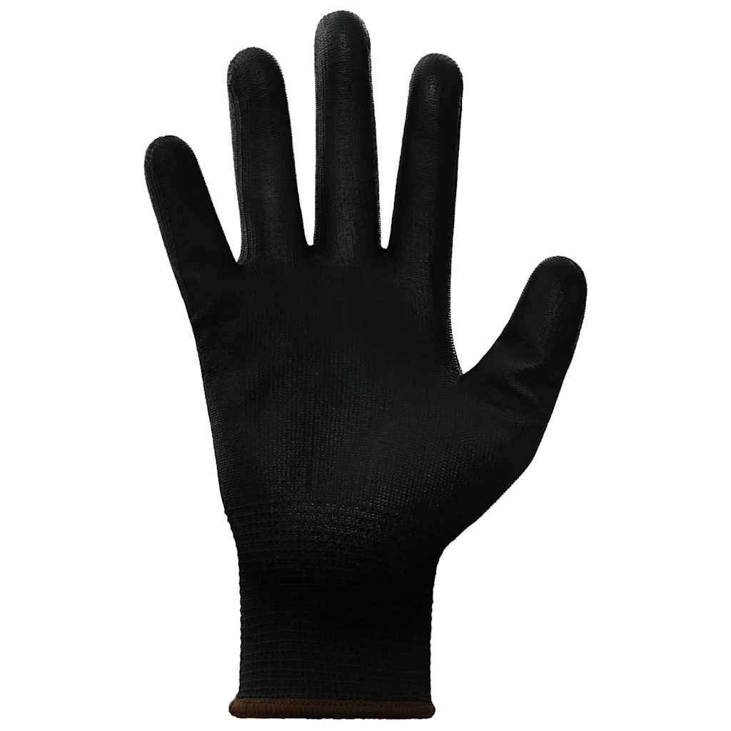 Vidaxl werkhandschoenen 12 pcs zwart 8 m polyester