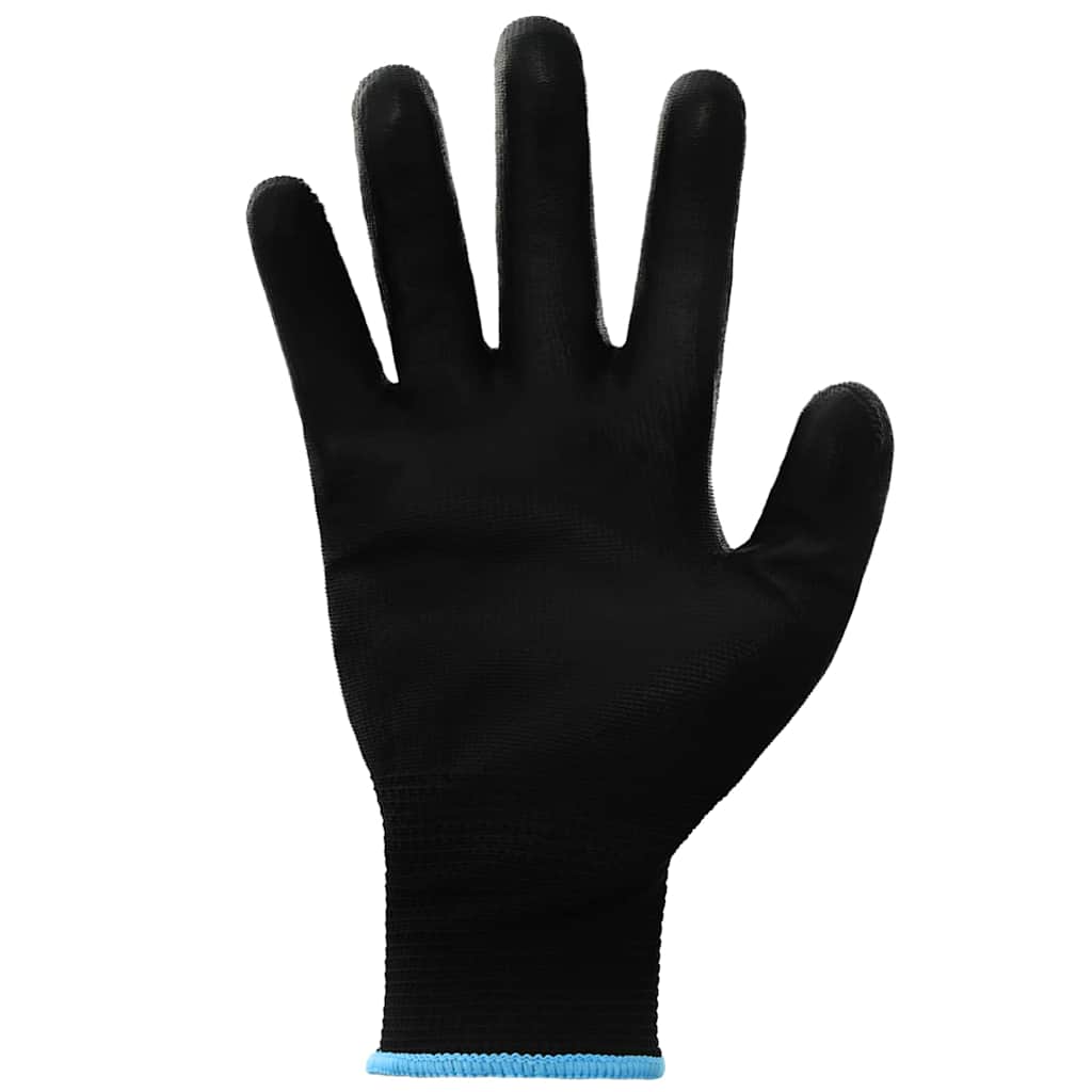 Vidaxl werkhandschoenen 24 pcs zwart 9 l polyester