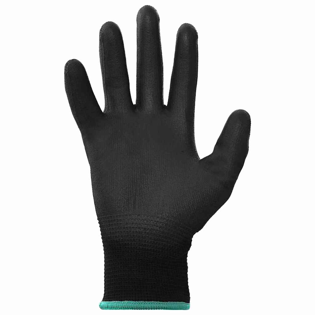 Vidaxl werkhandschoenen 24 pcs zwart 11 xxl polyester