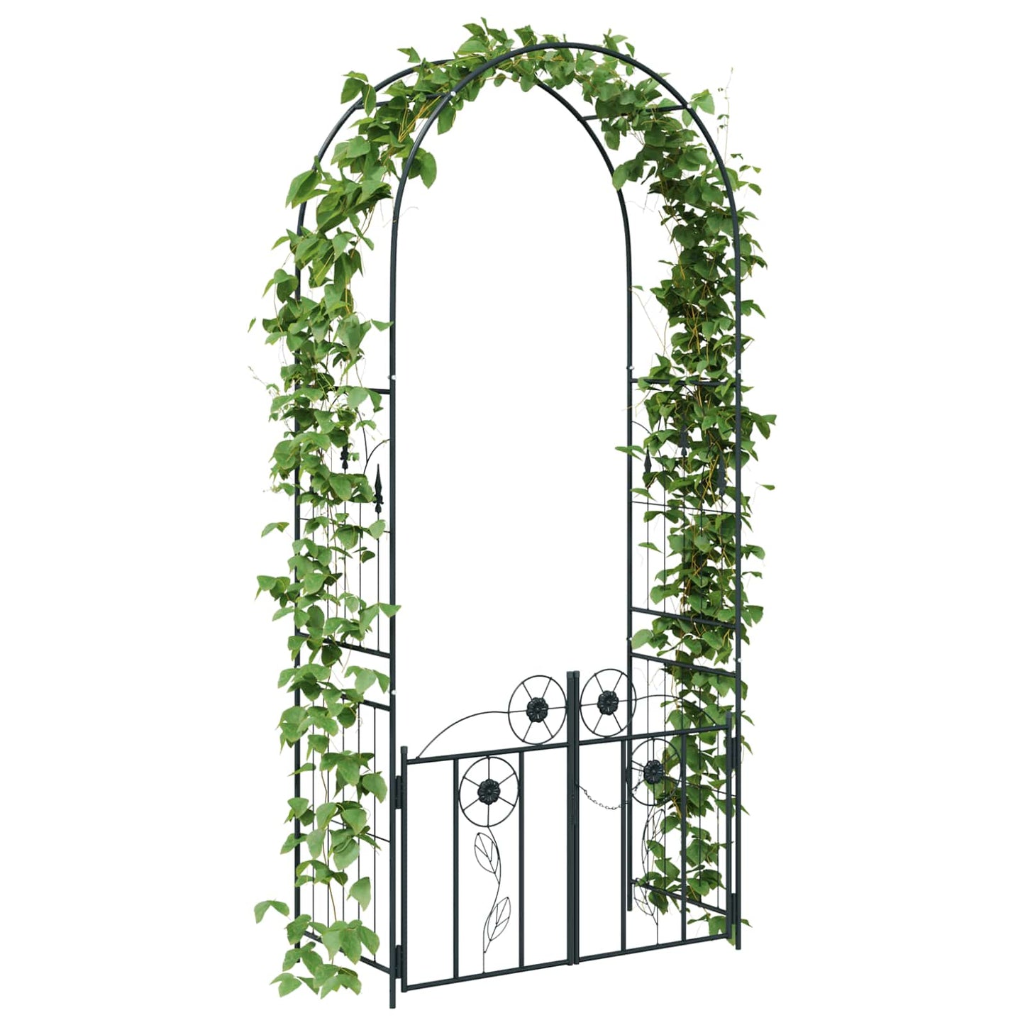 Arco da giardino VidaXL con serratura nero 102 x 50 x 218 cm