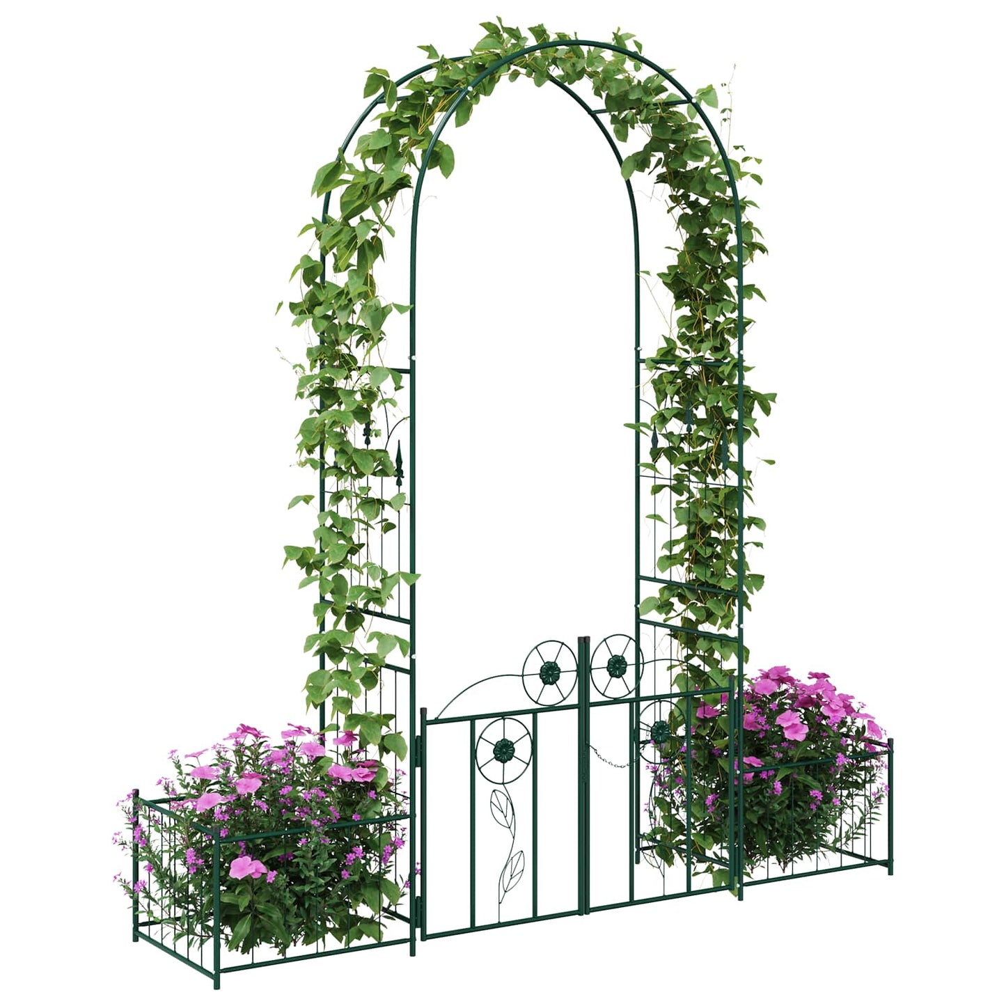 Arco da giardino Vidaxxl con serratura verde 203 x 50 x 218 cm
