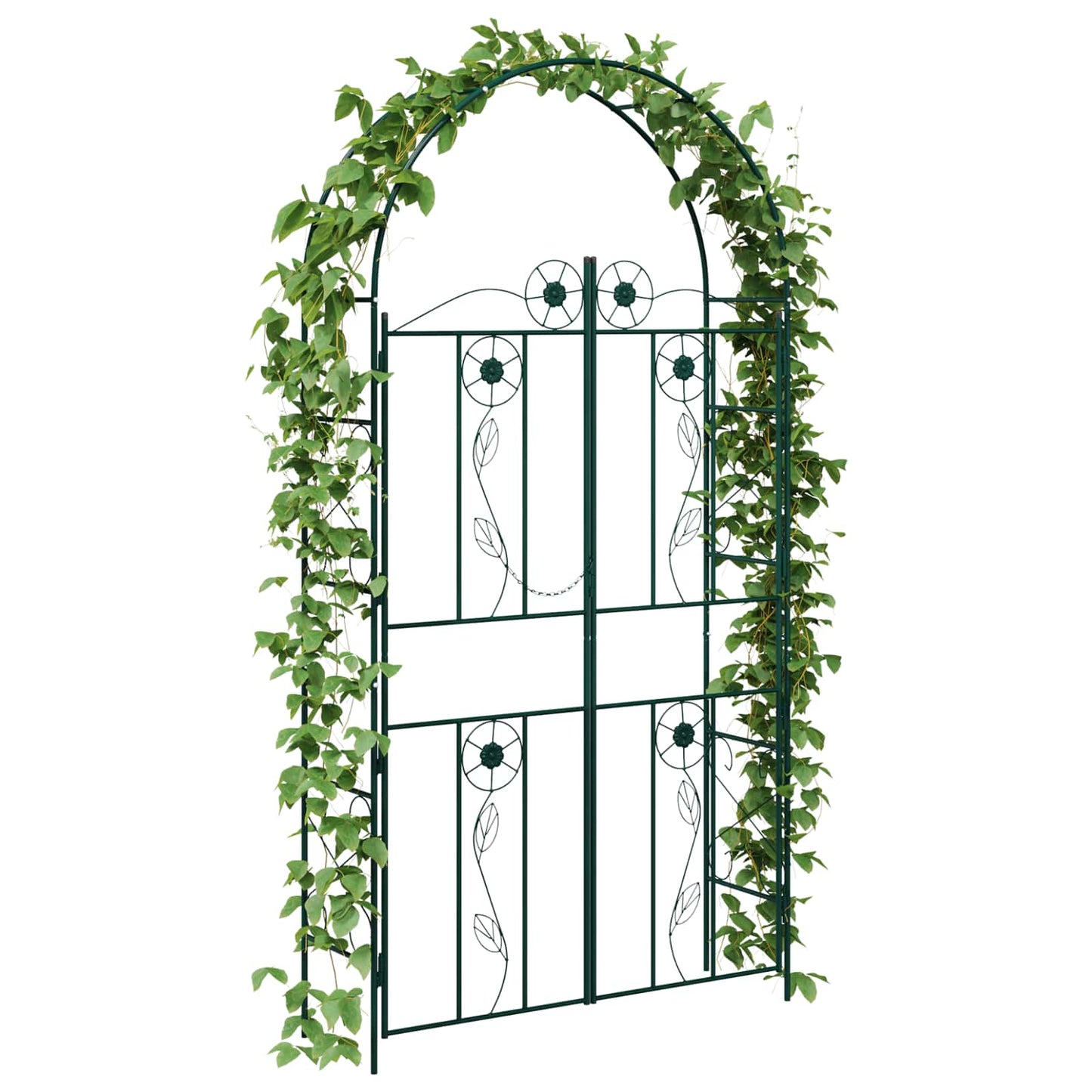 Vidaxl arco de jardín liso verde 115 x 37 x 226 cm
