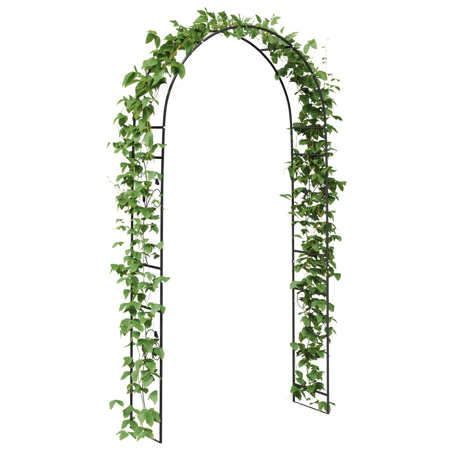 VidaXL Arco da giardino fiori nero 115 x 37 x 231 cm