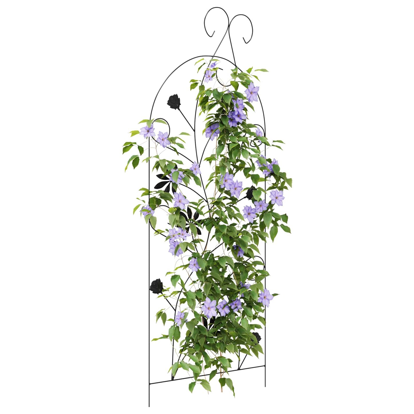Cancello da giardino Vidaxl con serratura 3 pezzi nero 112 x 39,5 cm in acciaio
