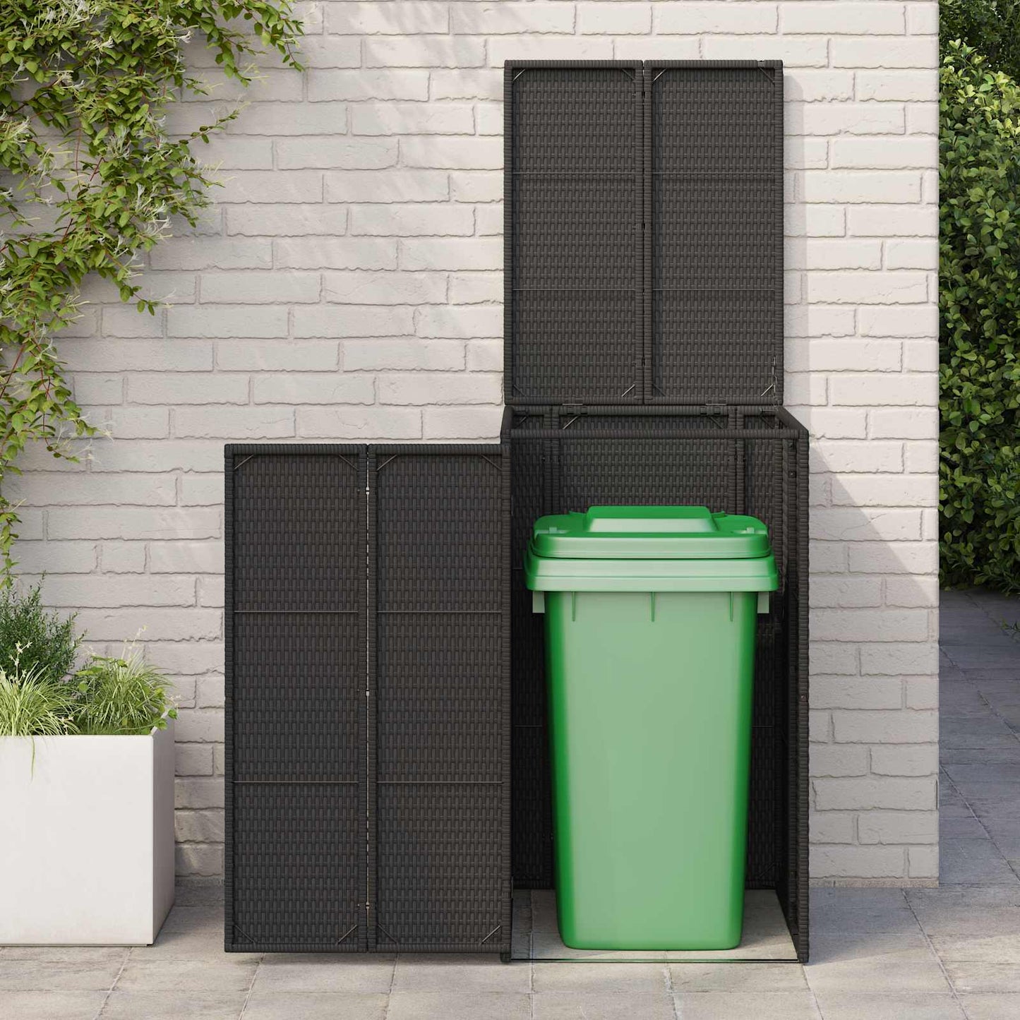 Vidaxx contenedor de basura negro 65 x 80 x 115 cm polietileno