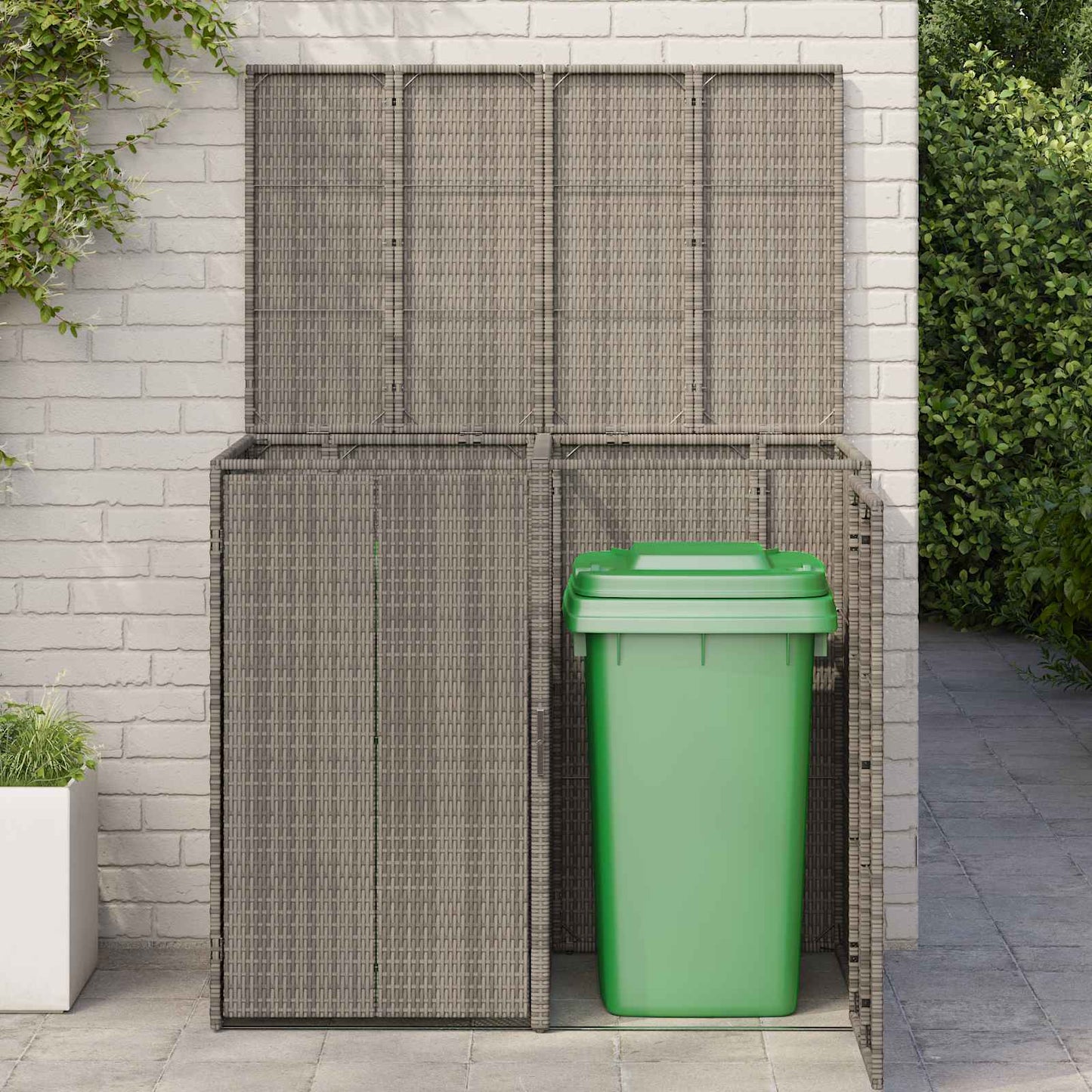Vidaxx caja de basura 2 uds gris 65 x 80 x 115 cm polietileno