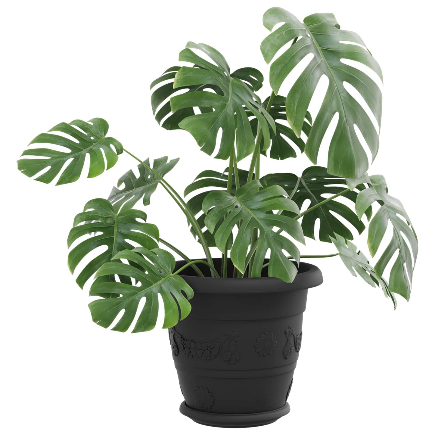 Vidaxxl maceteros 24 piezas negro ø 26 x 21,5 cm plástico