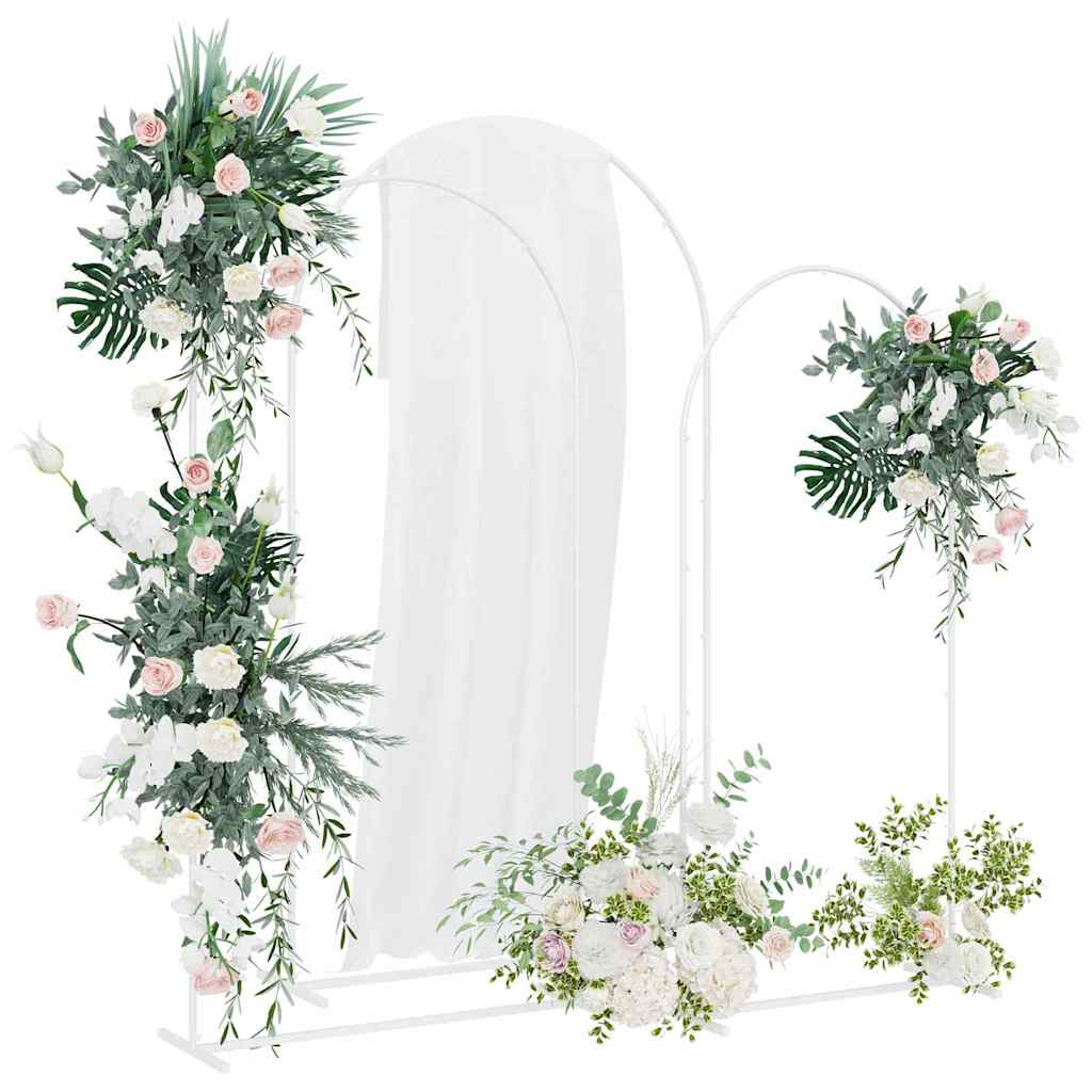 VidaXL borde de boda 3 piezas acero blanco