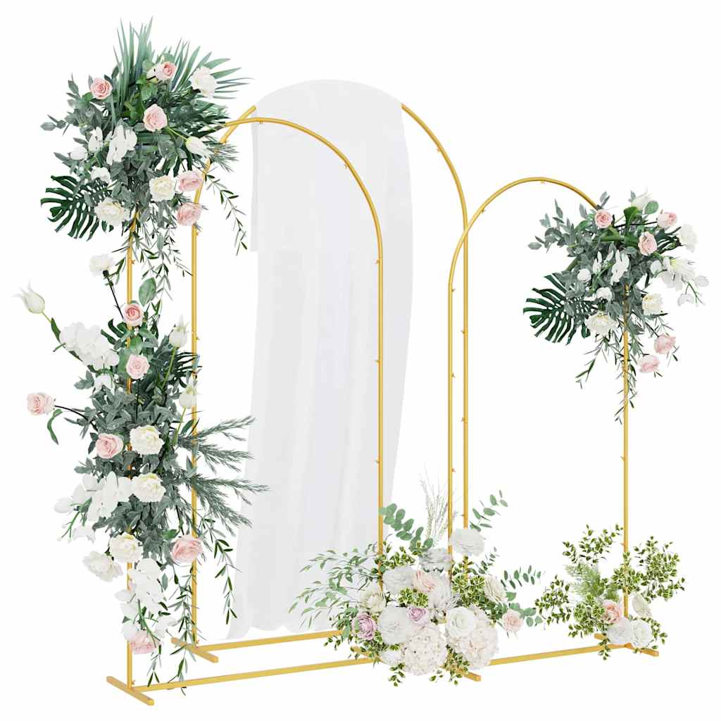 Vidaxl trouwrand 3 pcs goud staal
