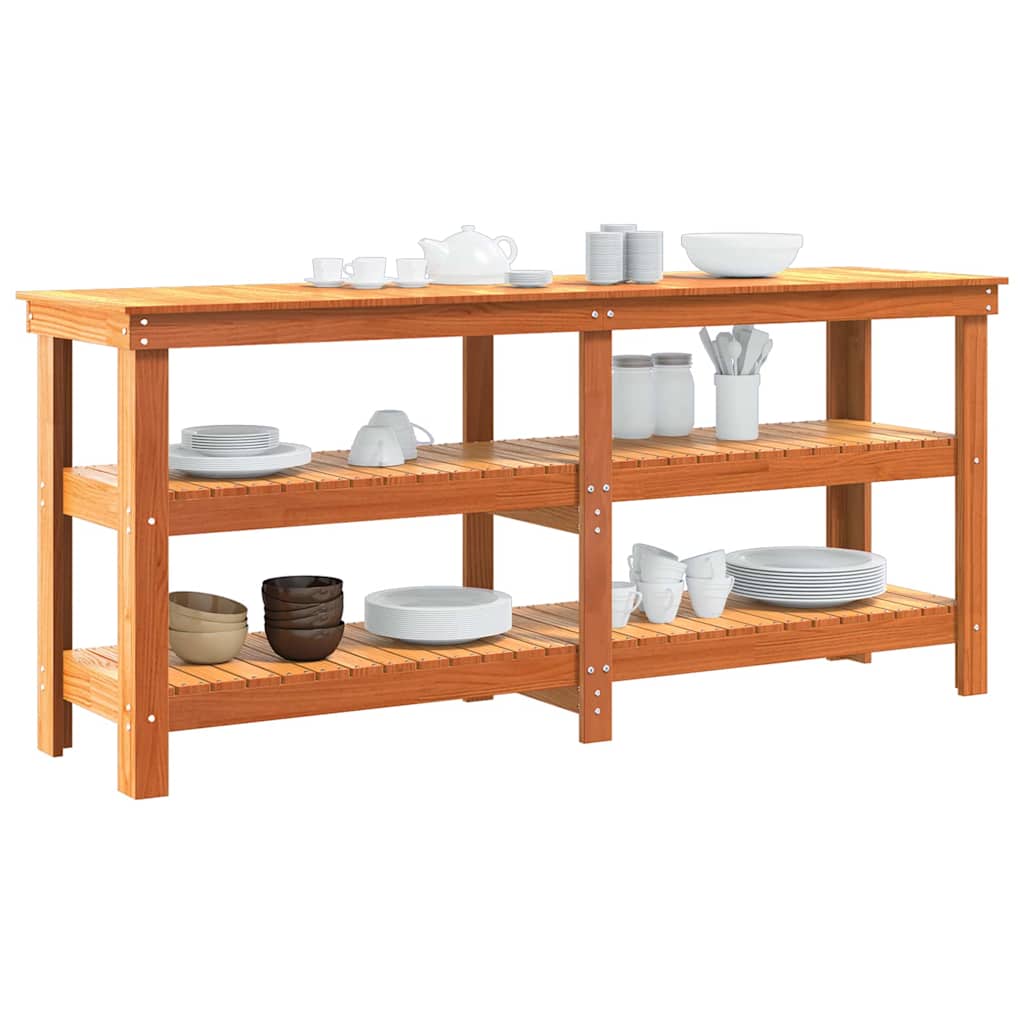Vidaxl werkbank wasbruin 181,5 x 50 x 80 cm massief grenenhout