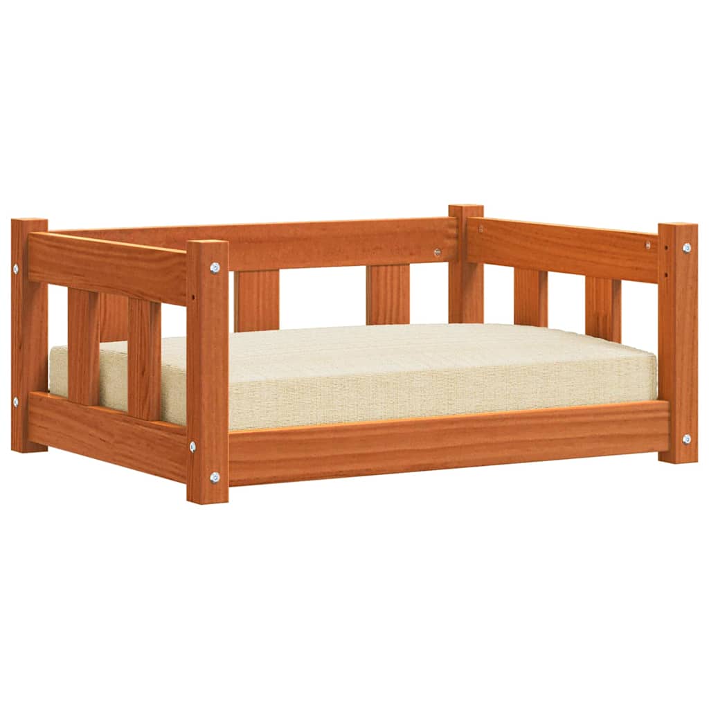 Vidaxl hondenbed wasbruin 65,5 x 50 x 28 cm massief grenenhout