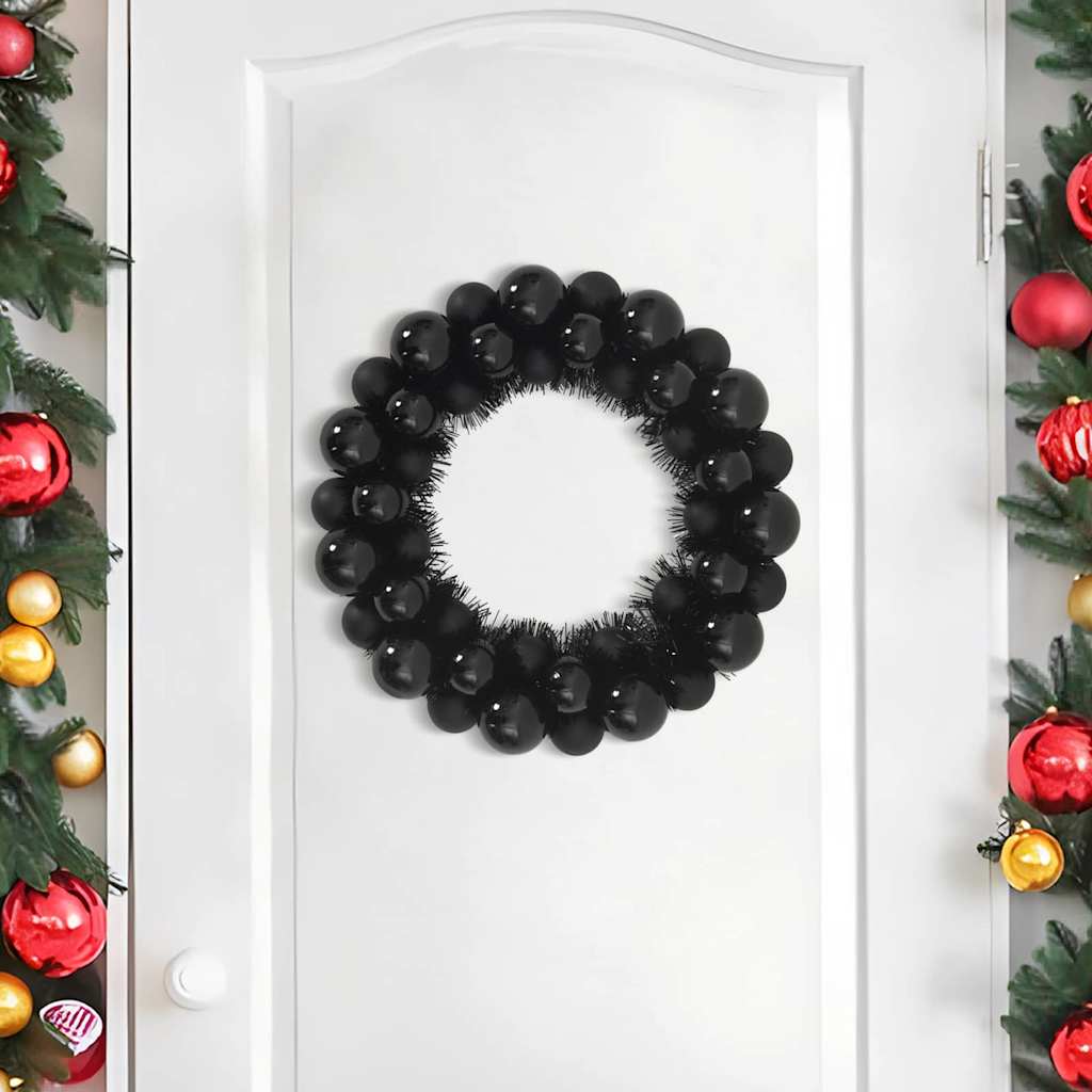 Vidaxl kerstbal kransen 2 pcs zwart 33 x 33 x 7 cm polystyreen