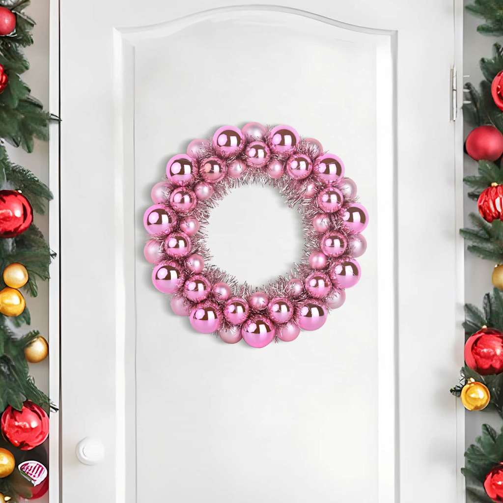 Vidaxl kerstbal kransen 2 pcs roze 33 x 33 x 7 cm polystyreen
