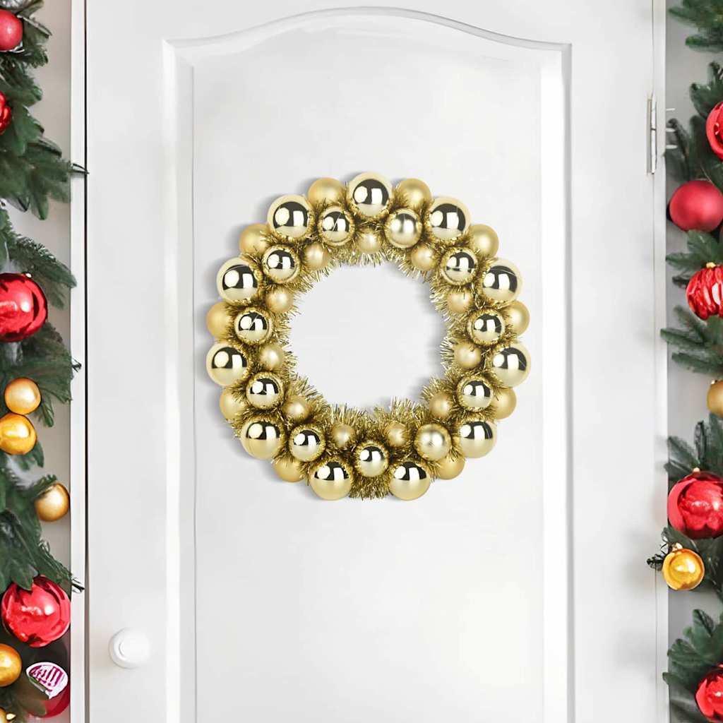 Vidaxl kerstbal kransen 2 pcs goud 33 x 33 x 7 cm polystyreen