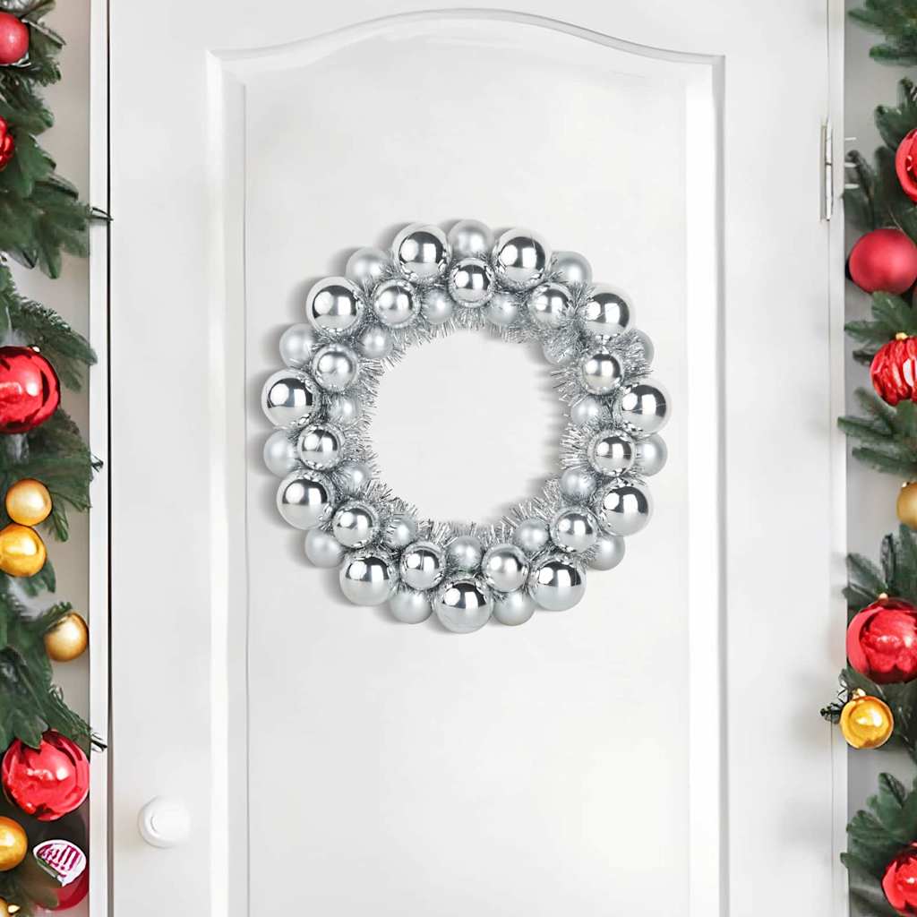 Vidaxl kerstbal kransen 2 pcs zilver 33 x 33 x 7 cm polystyreen