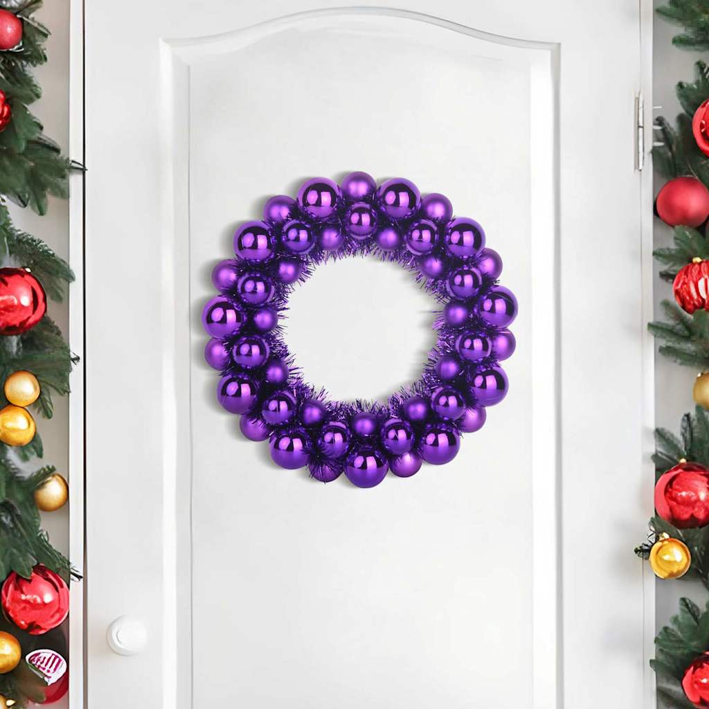 Vidaxl kerstbal kransen 2 pcs lila 33 x 33 x 7 cm polystyreen