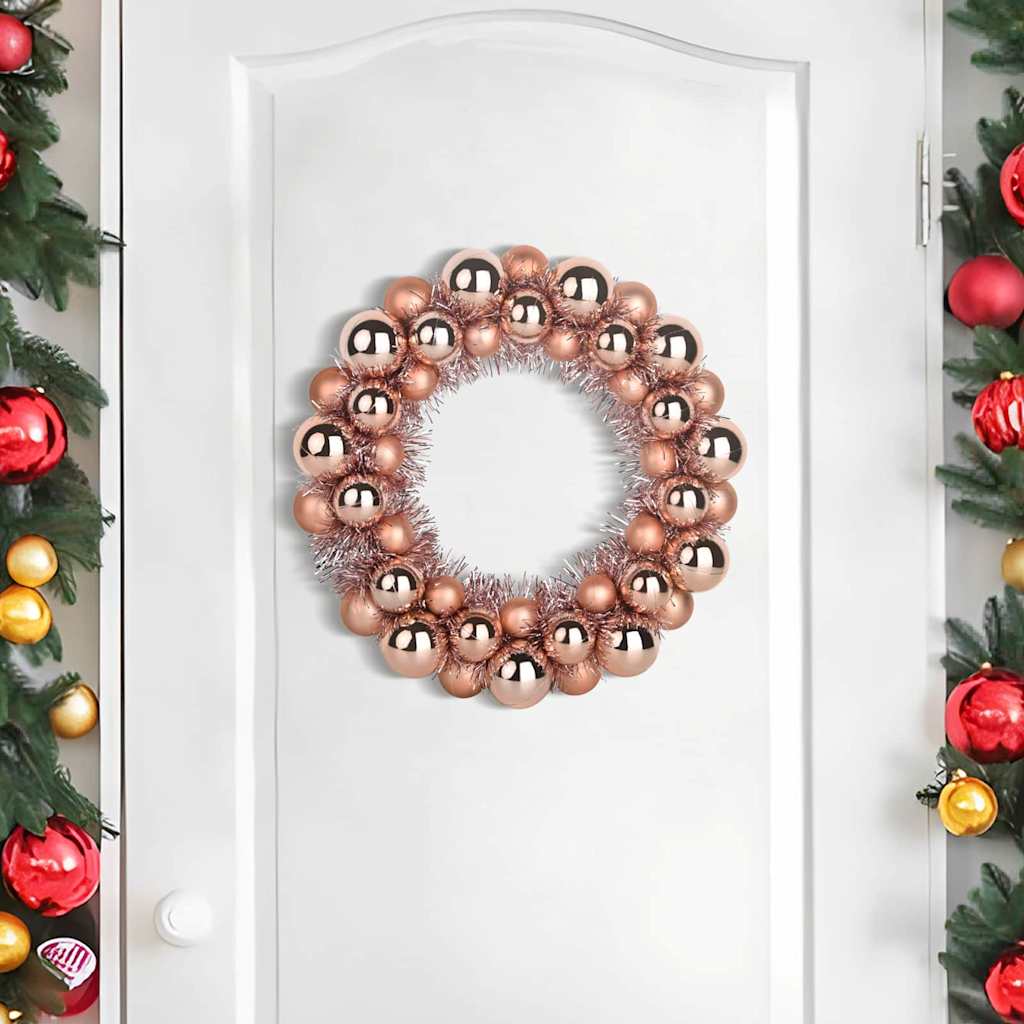 Vidaxl kerstbal kransen 2 pcs rose gold 33 x 33 x 7 cm polystyreen