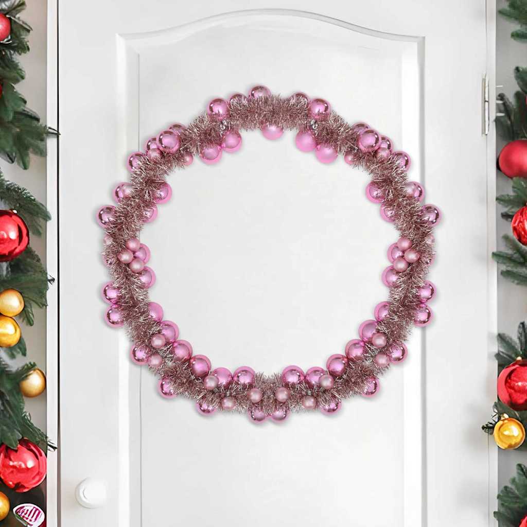 Vidaxx Guirnalda de bolas navideñas rosa 186 cm poliestireno